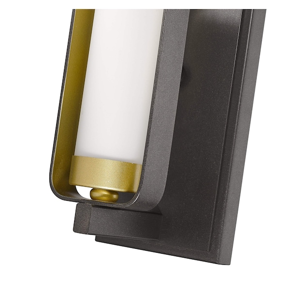 Aideen 1 Light Wall Sconce, Bronze Gold & Matte Opal